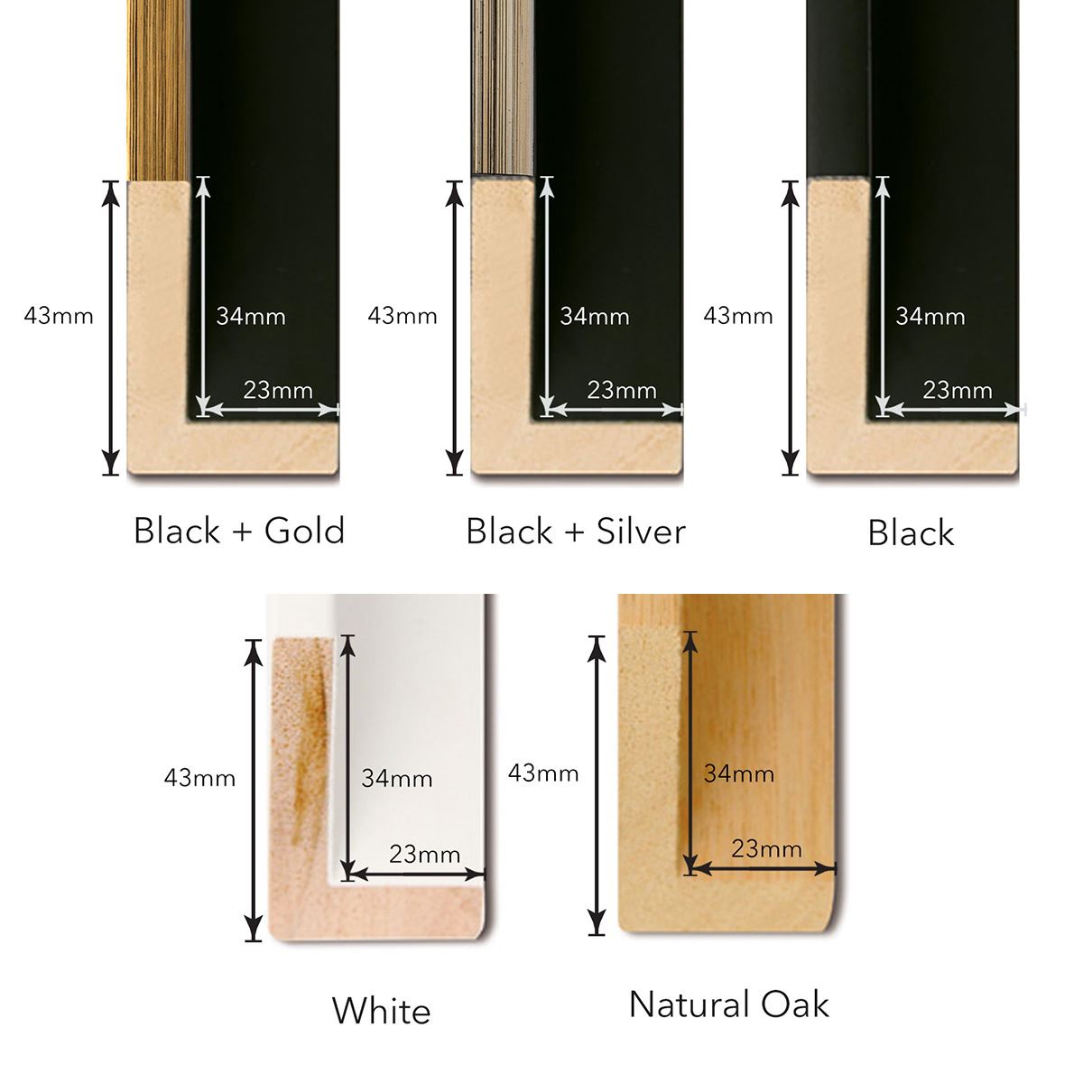 Timber Floating Frame for Canvas | 30mm Deep with 5mm gap | Size 1:1 Ratio (Square)