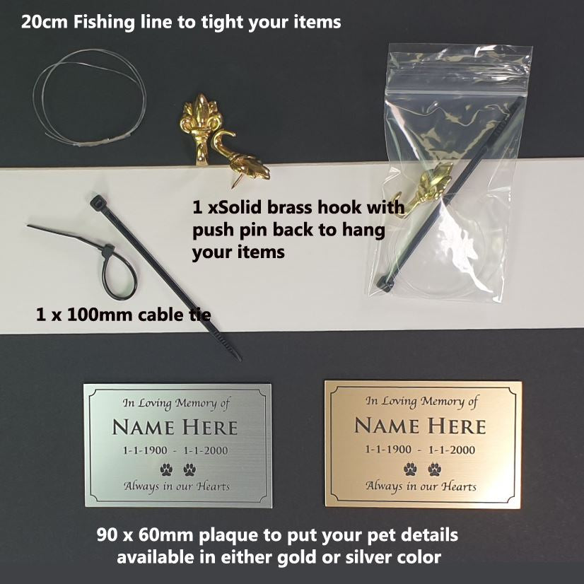 Pet Memorial Shadow Box Frames | 300mm x 300mm | 4x6" Window for Photo | Hook f