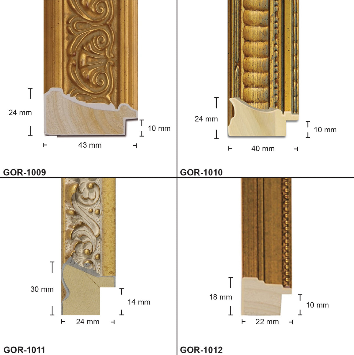 Wooden Square, Ornate Gold, Classic gold photo frame from 8x8", 10x10", 12x12",