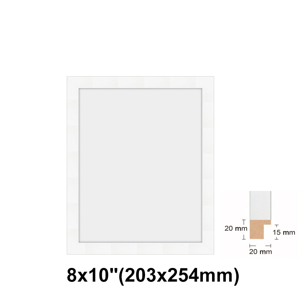 Wooden White Photo frame, White Picture Frame, 8x10", 8x12" - 24x36" Size