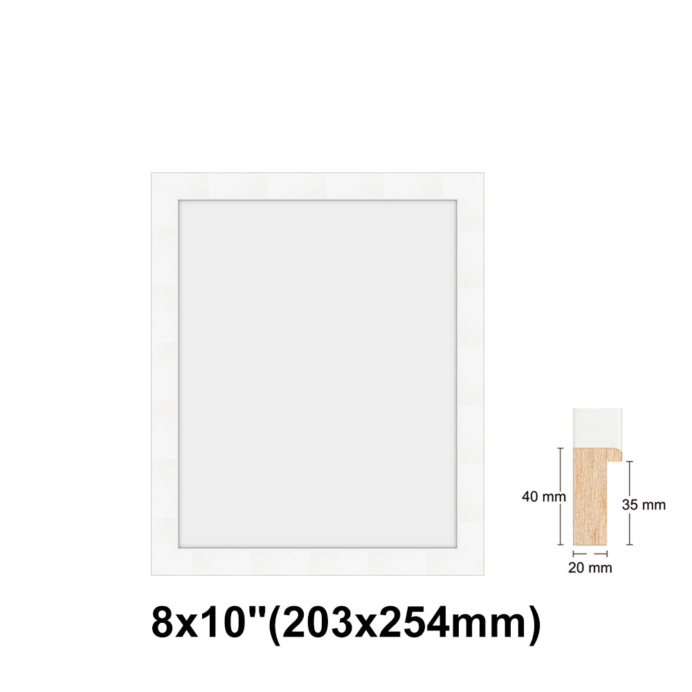 Wooden White Photo frame, White Picture Frame, 8x10", 8x12" - 24x36" Size