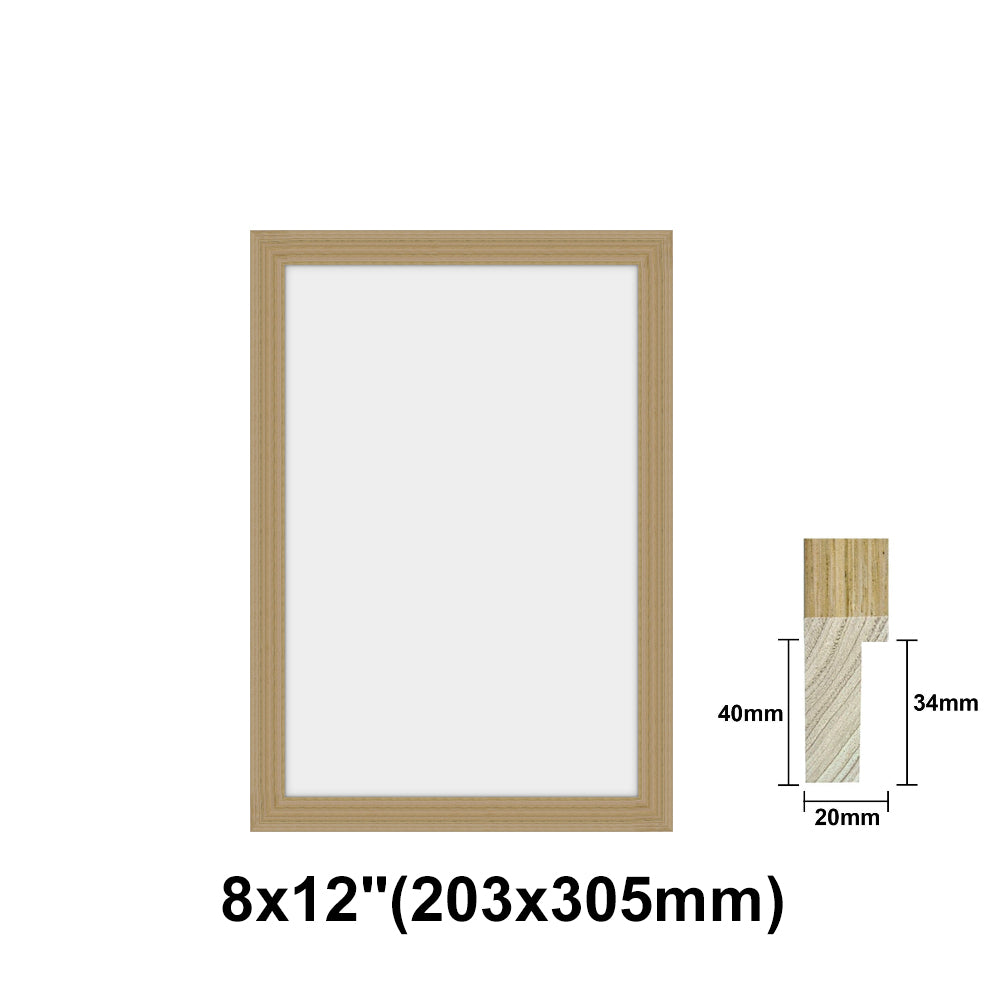 Natural Solid Oak Photo Poster Frame, Oak Picture Frame, 8x10" - 24x36" size