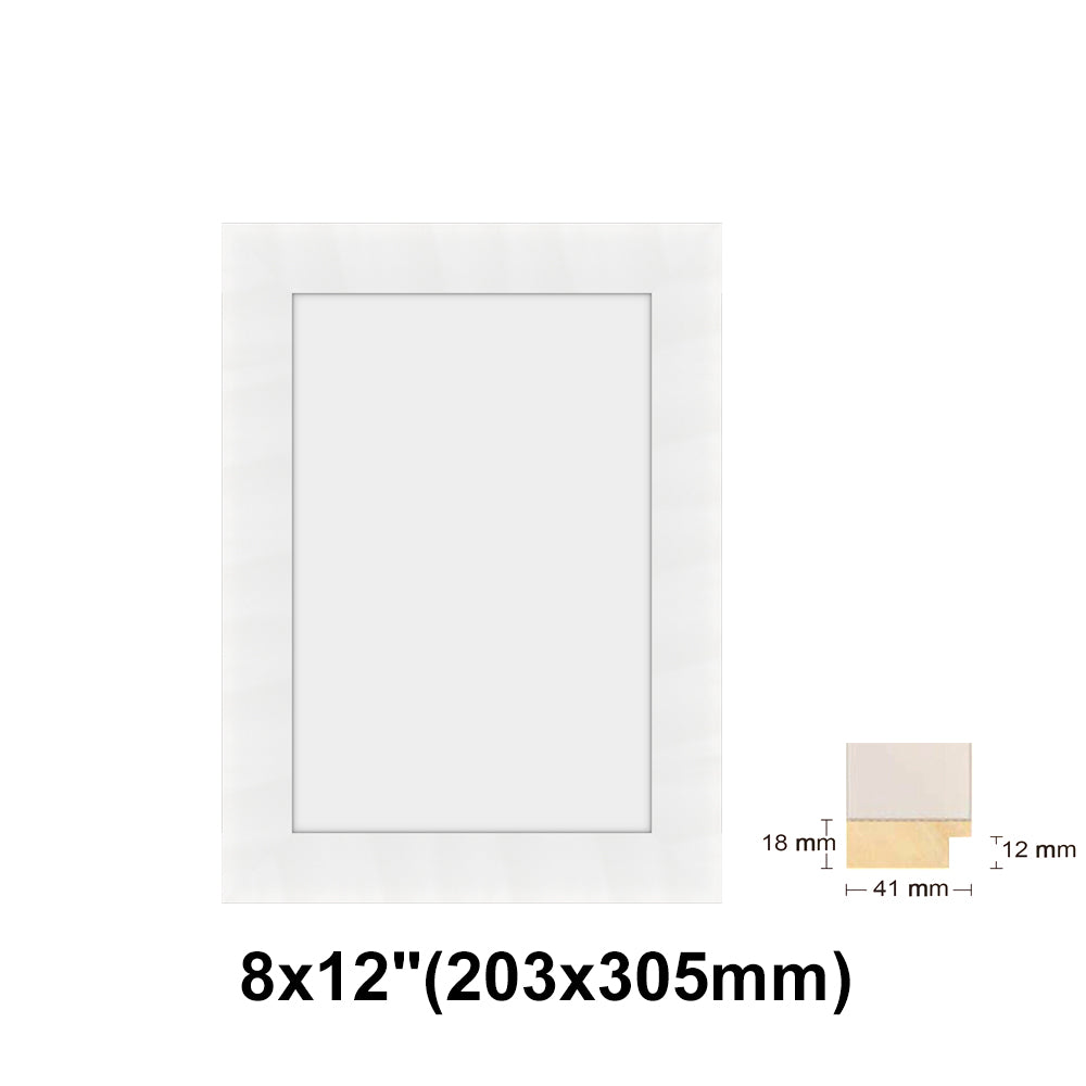 Wooden White Photo frame, White Picture Frame, 8x10", 8x12" - 24x36" Size