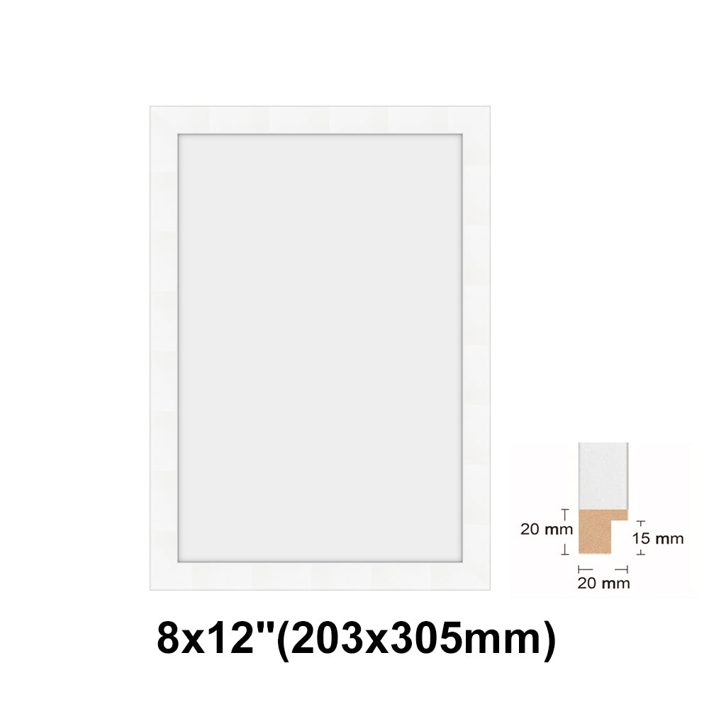 Wooden White Photo frame, White Picture Frame, 8x10", 8x12" - 24x36" Size