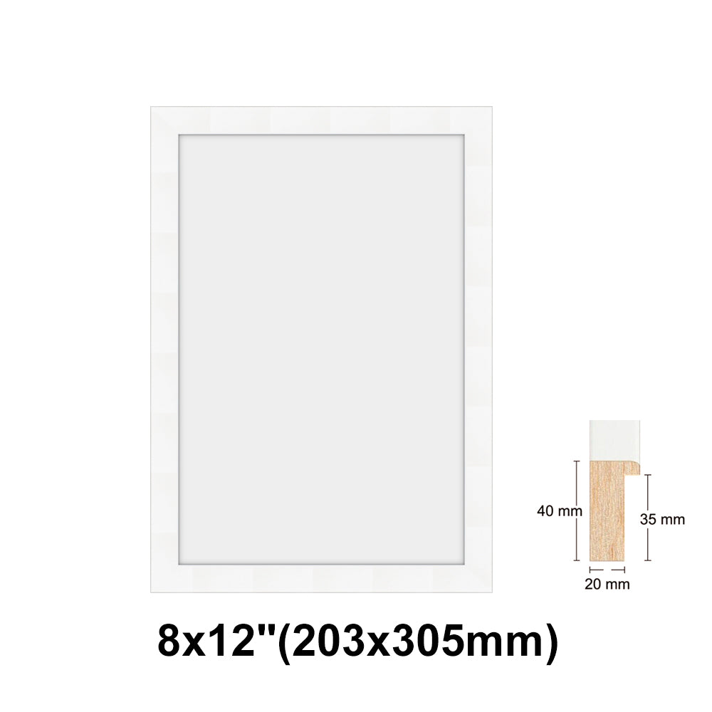 Wooden White Photo frame, White Picture Frame, 8x10", 8x12" - 24x36" Size