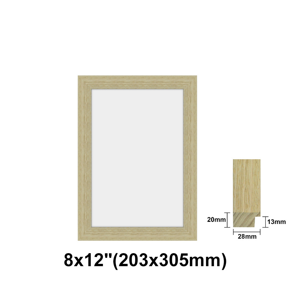Natural Solid Oak Photo Poster Frame, Oak Picture Frame, 8x10" - 24x36" size