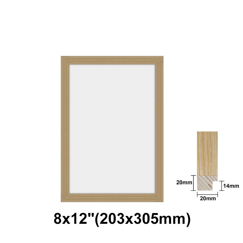 Natural Solid Oak Photo Poster Frame, Oak Picture Frame, 8x10" - 24x36" size