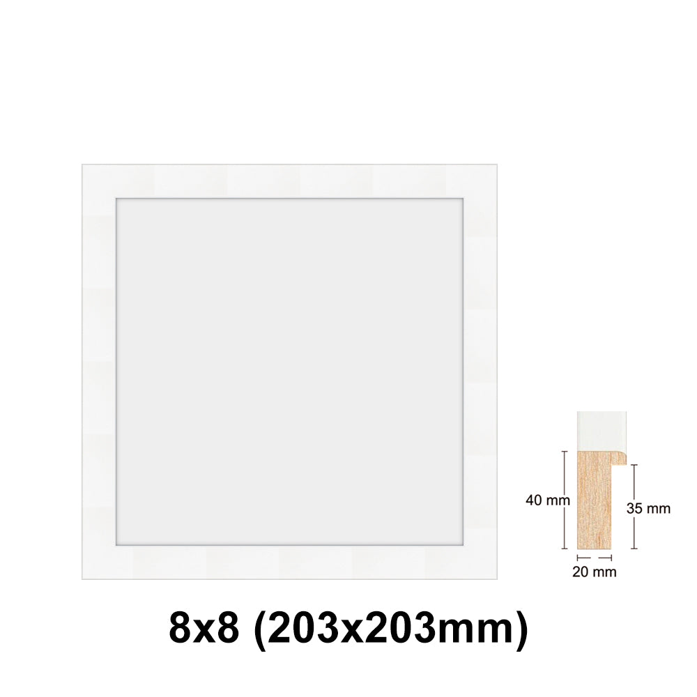 Wooden Square, White Photo frame, White picture frame, 8x8" - 24x24"