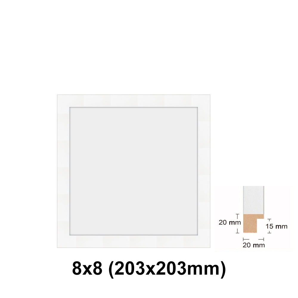 Wooden Square, White Photo frame, White picture frame, 8x8" - 24x24"