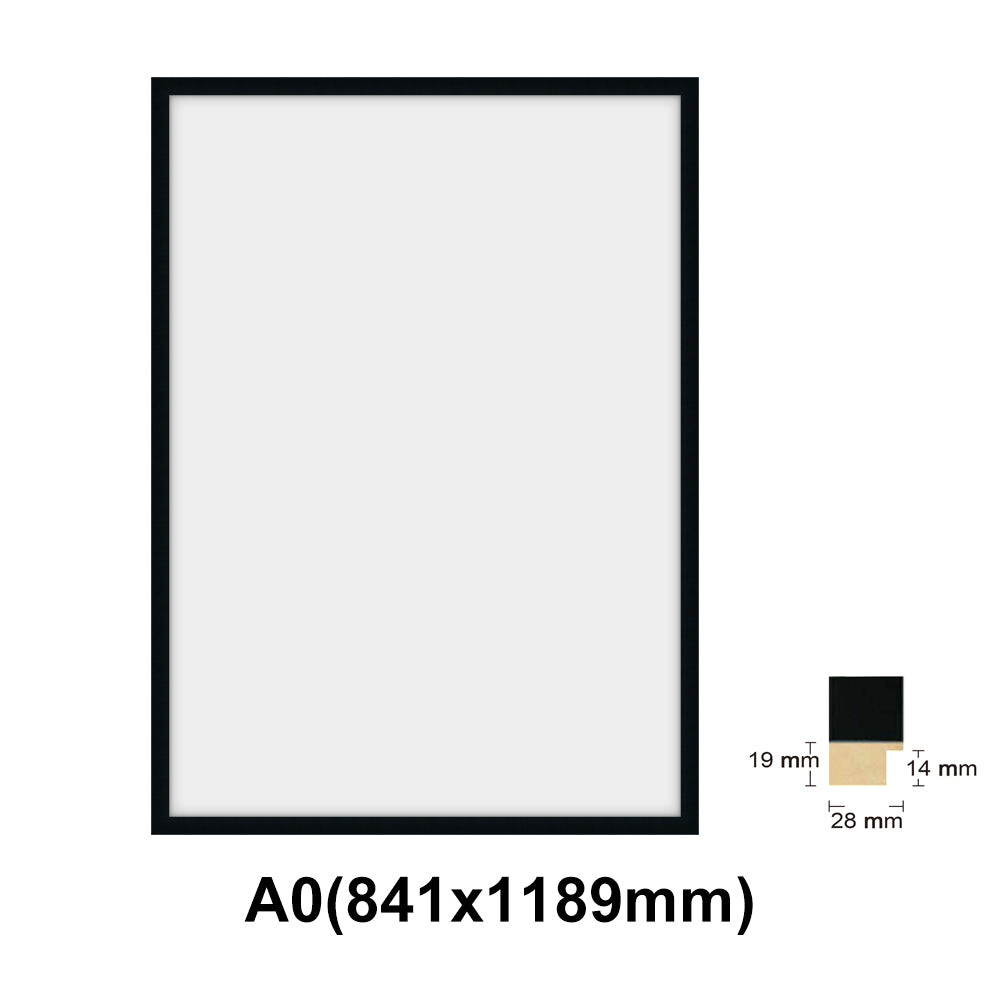 Wooden Black Photo frame, Black Picture Frame, AO, A1, A2, A3, A4 size, 4 styles