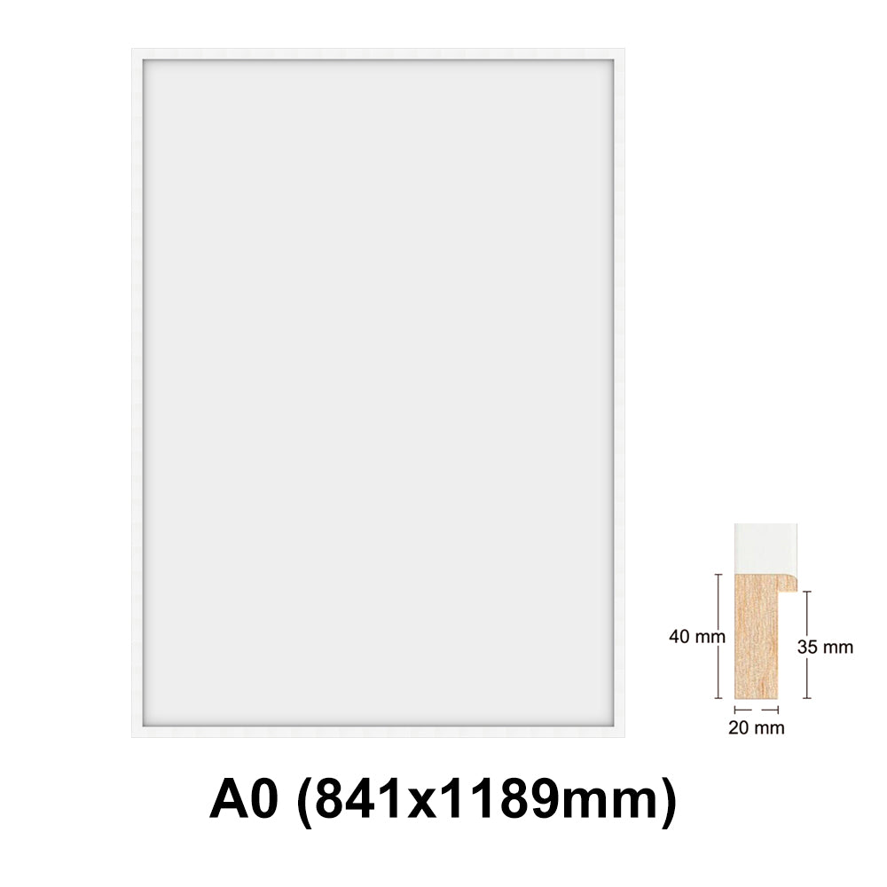 Wooden white Photo frame, White picture frame, AO, A1, A2, A3, A4 size, 4 styles
