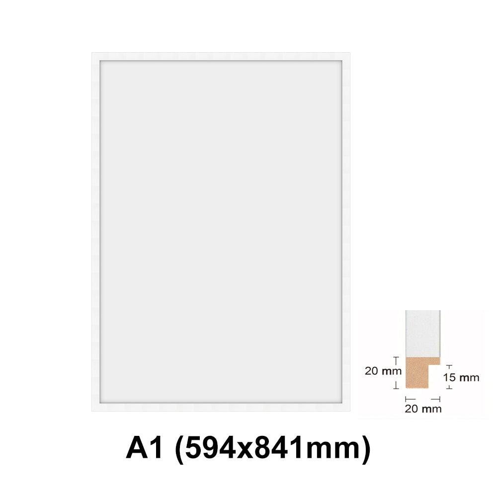 Wooden white Photo frame, White picture frame, AO, A1, A2, A3, A4 size, 4 styles