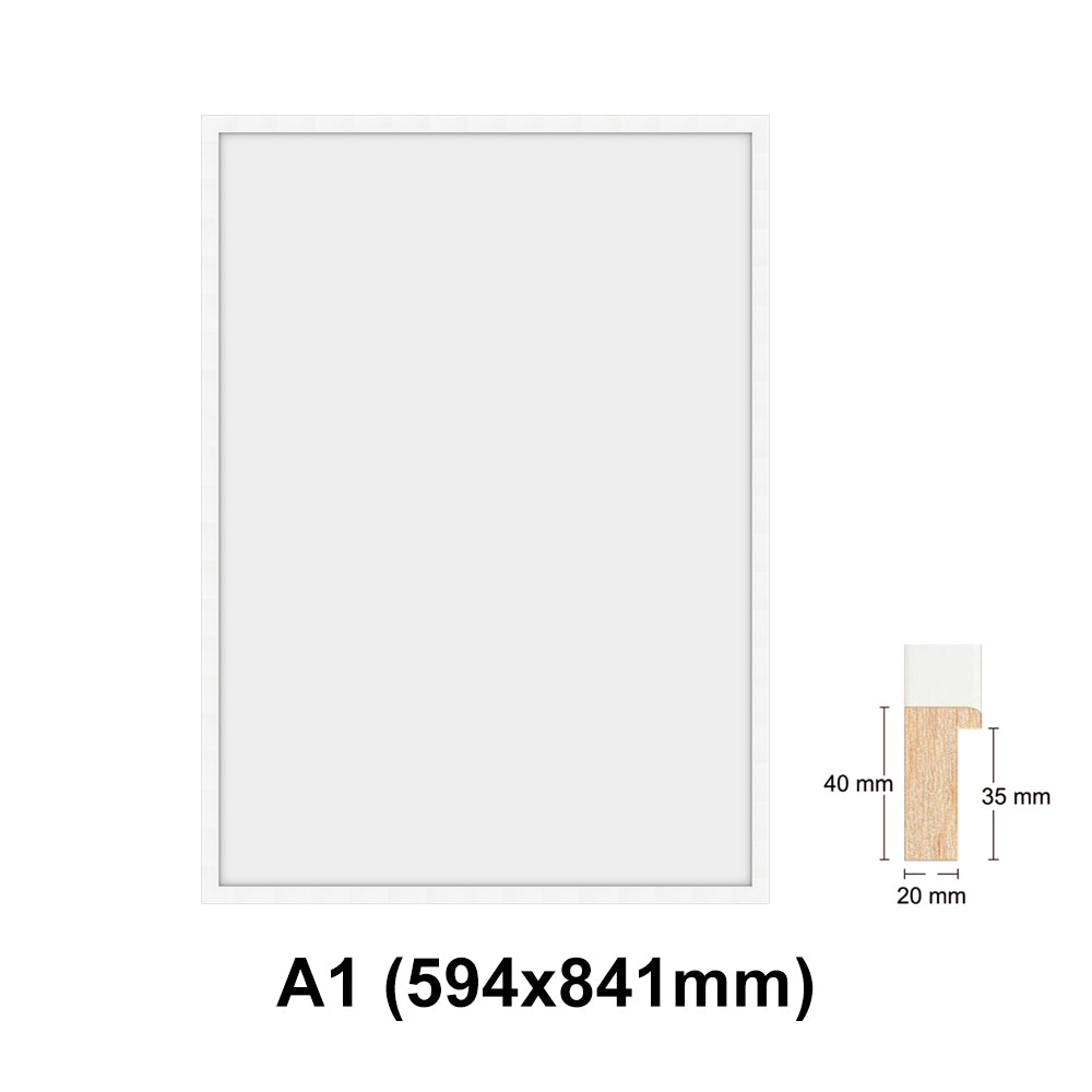Wooden white Photo frame, White picture frame, AO, A1, A2, A3, A4 size, 4 styles