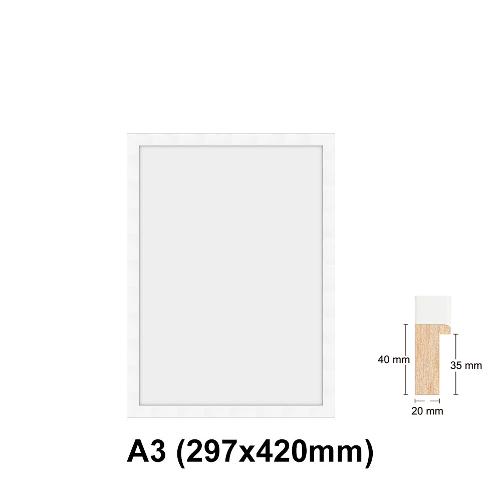 Wooden white Photo frame, White picture frame, AO, A1, A2, A3, A4 size, 4 styles