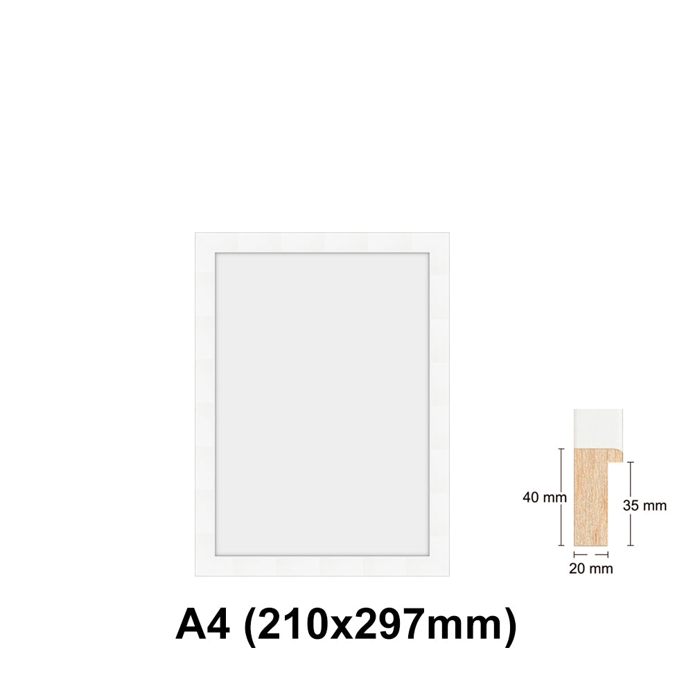 Wooden white Photo frame, White picture frame, AO, A1, A2, A3, A4 size, 4 styles