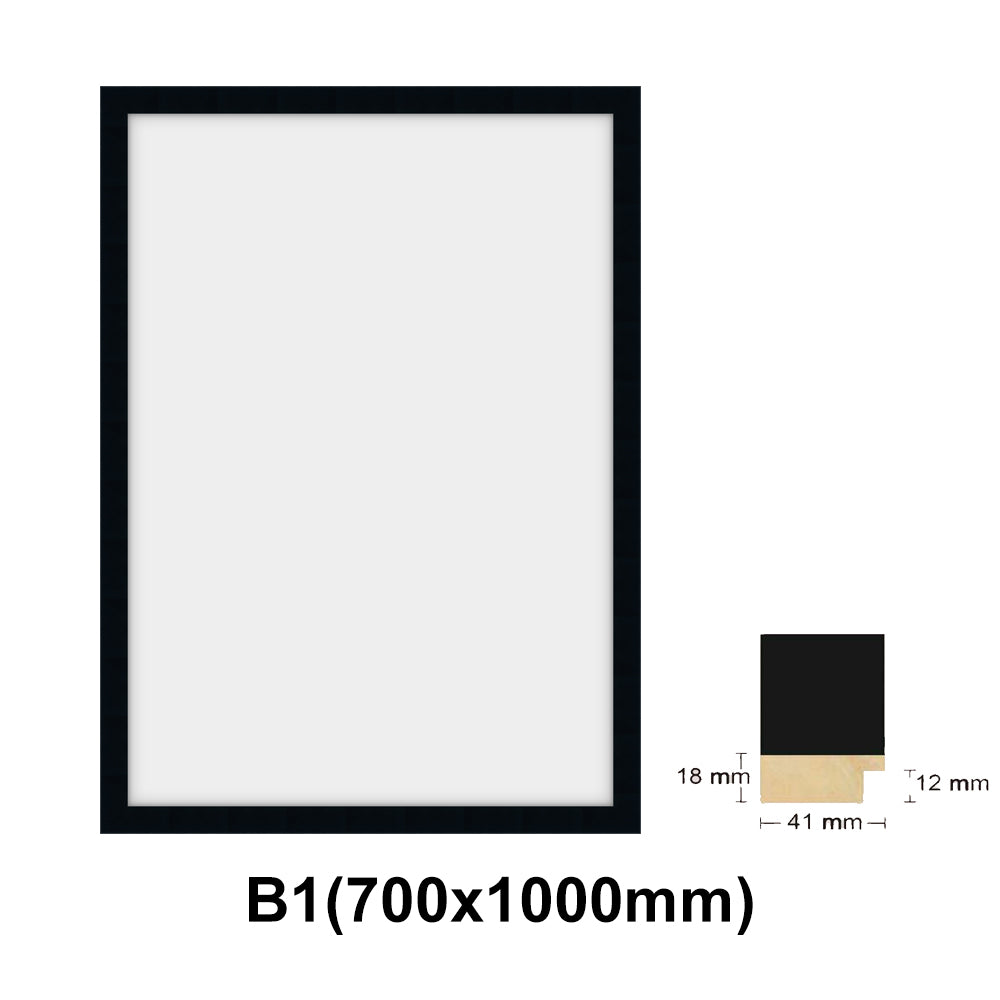 Wooden Black Photo frame, Black picture frame, B1(700x1000mm), B2(500x700mm), B3