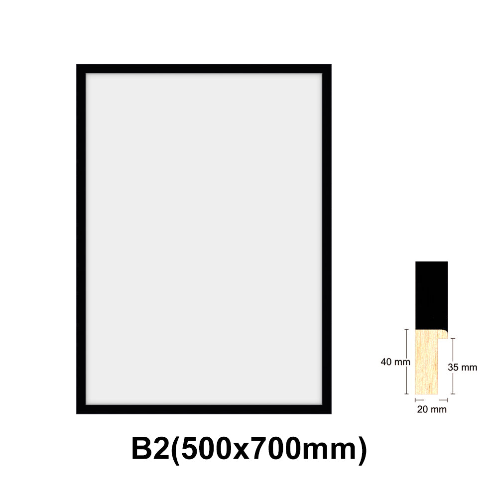 Wooden Black Photo frame, Black picture frame, B1(700x1000mm), B2(500x700mm), B3