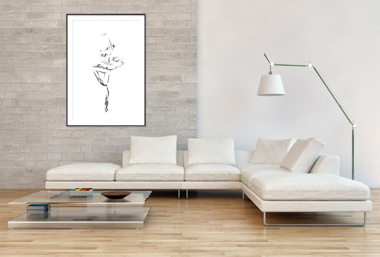 Line Art, beautiful ballerina I - Gallery Frames