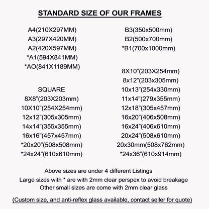 Piano Glossy Timber Picture Frames Vintage Wooden Frame A4, A3, A2, A1, A0, 8x10, 10x13, 16x24 and more