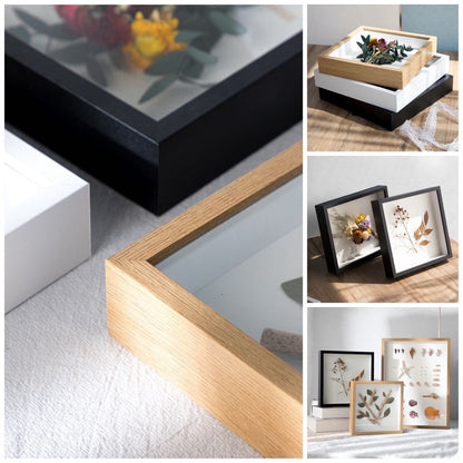 1:1 1:2 Deep Box Frames 3D Display Wooden Timber Frame with Mat DIY Craft Memory