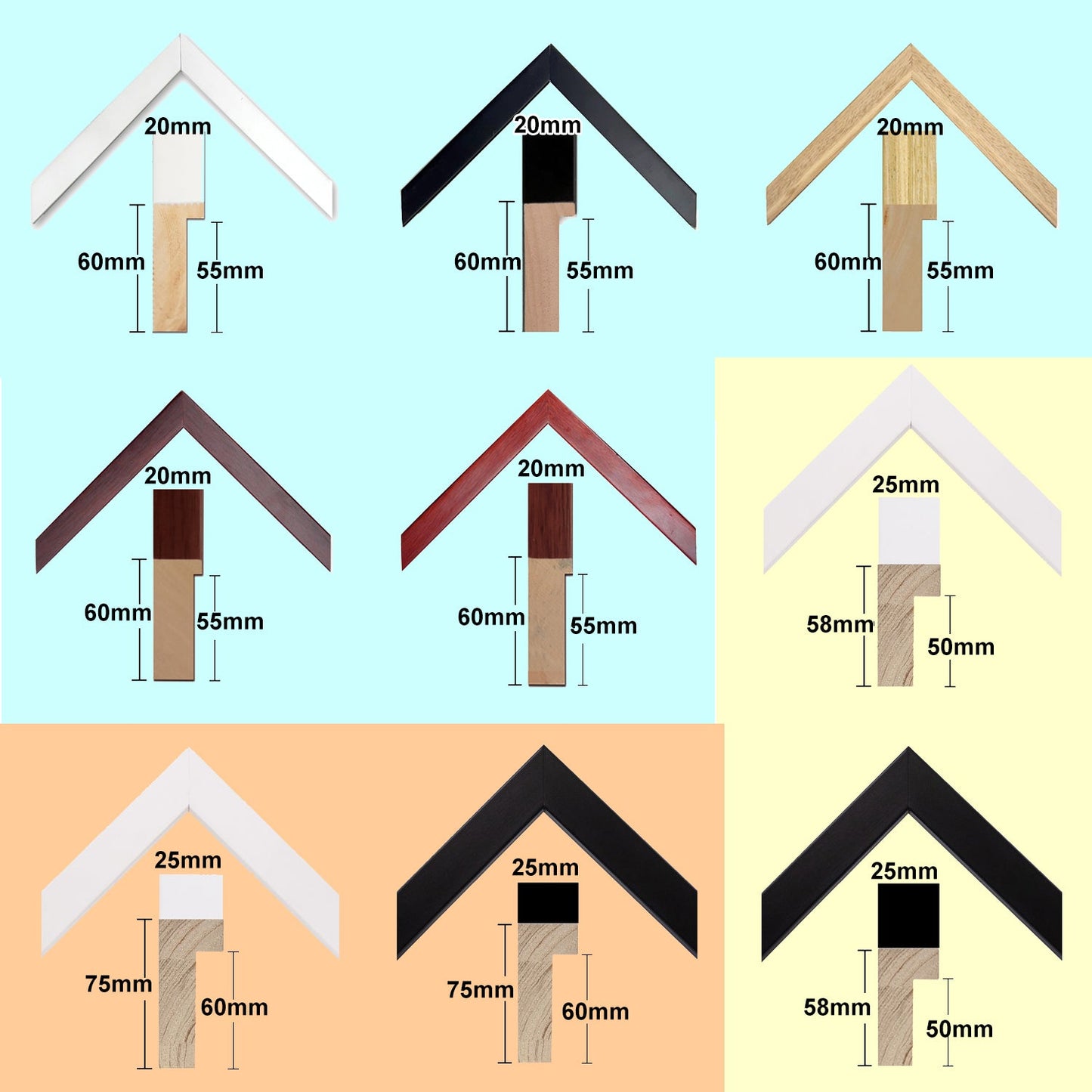 1:1 1:2 Deep Box Frames 3D Display Wooden Timber Frame with Mat DIY Craft Memory