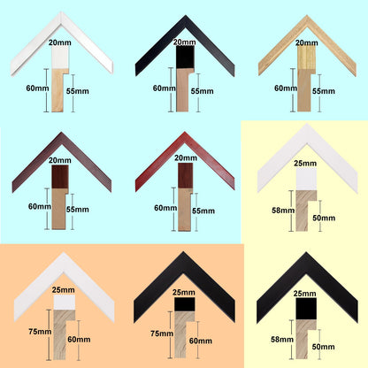 1:1 1:2 Deep Box Frames 3D Display Wooden Timber Frame with Mat DIY Craft Memory