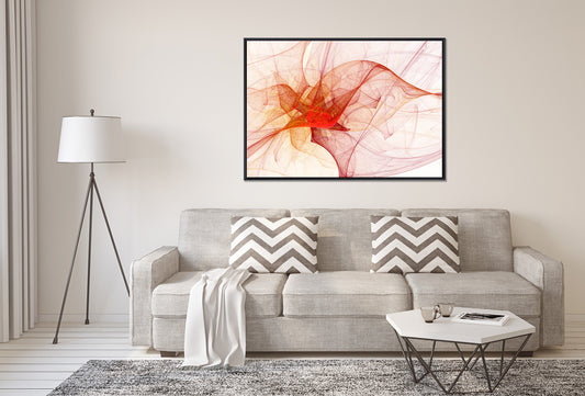 Abstract Digital Line Art in Orange Color II - Floating Frames