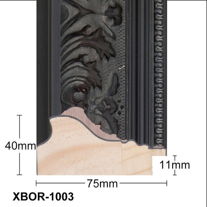 Thick Ornate Black Chunky Photo Frame Handmade Timber Picture Frame - All Sizes