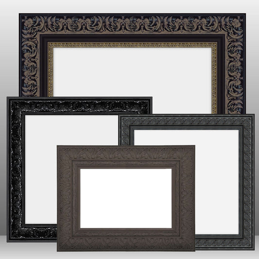 X-Large Thick Wooden Ornate Black Frame Classic Handmade Chunky Photo Frames