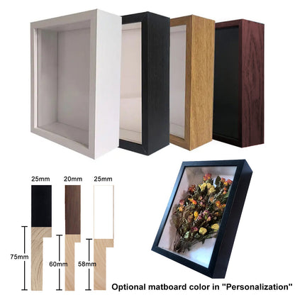 Deep Box Frames 3D Display Wooden Timber Deep Frame with Mat DIY Craft Memory