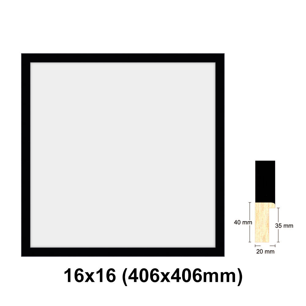 Wooden Square Black Photo frame, picture frame, 8x8", 10x10", 12x12", 16x16", 20