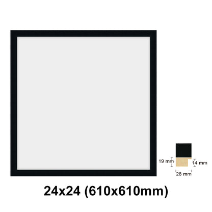 Wooden Square Black Photo frame, picture frame, 8x8", 10x10", 12x12", 16x16", 20