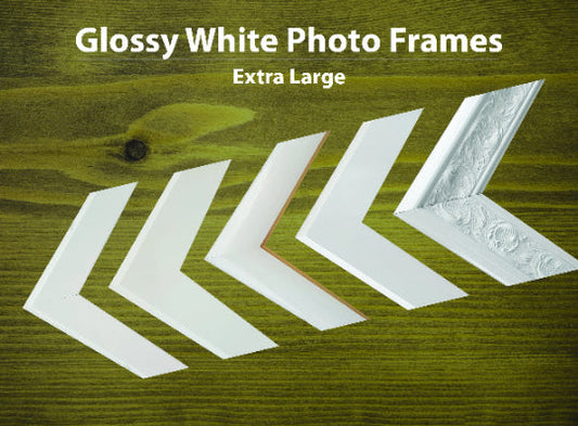 Extra Large Glossy White Photo Frames A2, A1, A0, 18x18", 20x20", 24x24", B3, B2