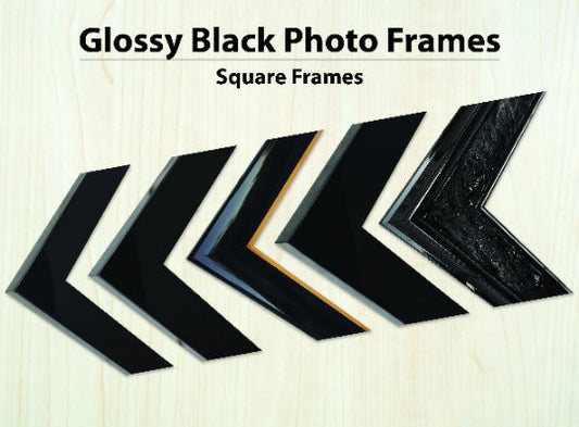 Square Glossy Black Photo Frames 8x8", 10x10", 12x12", 14x14", 16x16" size AU Made