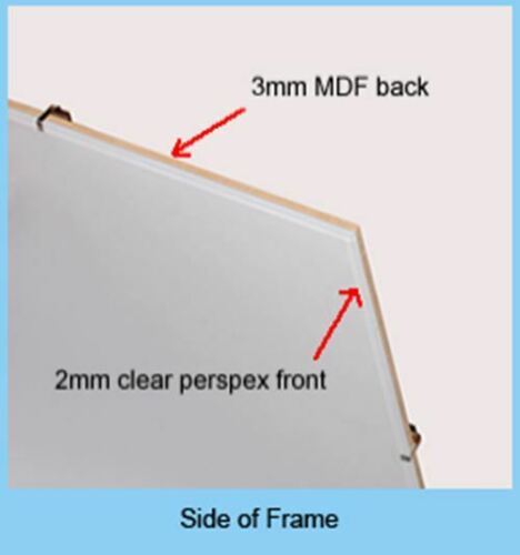 Frameless Frame, Clip Frame, Perspex Frame, AO, A1, A2, A3, A4, 2mm clear perspe