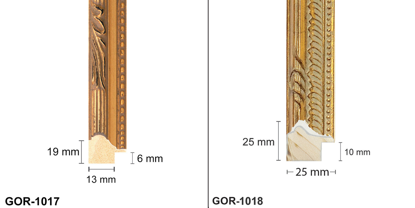 Wooden Ornate Gold, Classic Gold Photo Picture Frame for Wall Art Work B1, B2, B