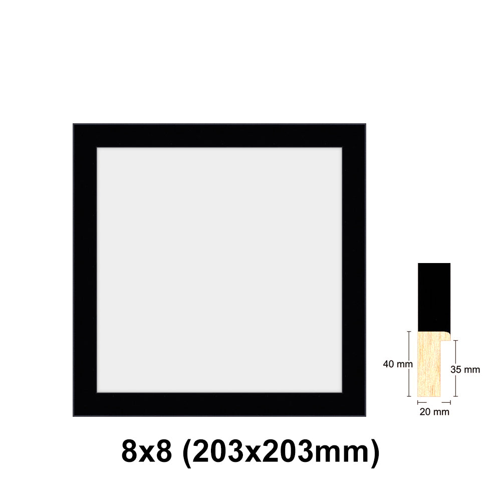 Wooden Square Black Photo frame, picture frame, 8x8", 10x10", 12x12", 16x16", 20