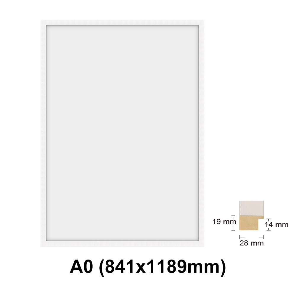 Wooden white Photo frame, White picture frame, AO, A1, A2, A3, A4 size, 4 styles
