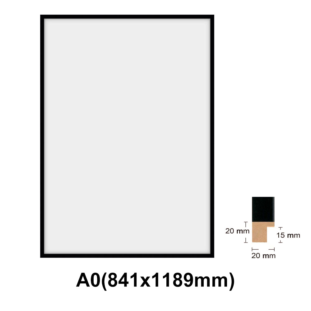 Wooden Black Photo frame, Black Picture Frame, AO, A1, A2, A3, A4 size, 4 styles