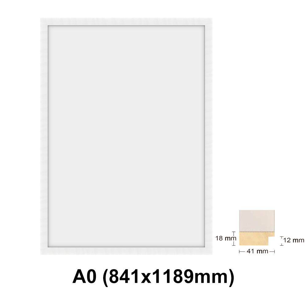 Wooden white Photo frame, White picture frame, AO, A1, A2, A3, A4 size, 4 styles