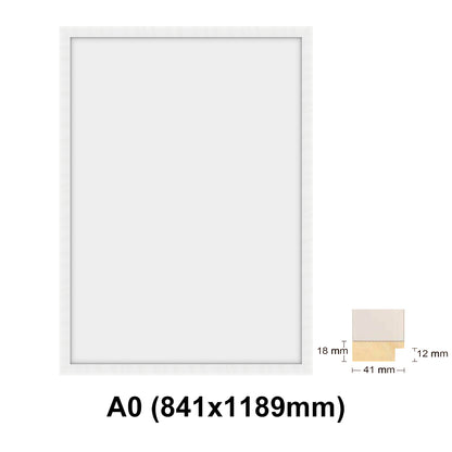 Wooden white Photo frame, White picture frame, AO, A1, A2, A3, A4 size, 4 styles