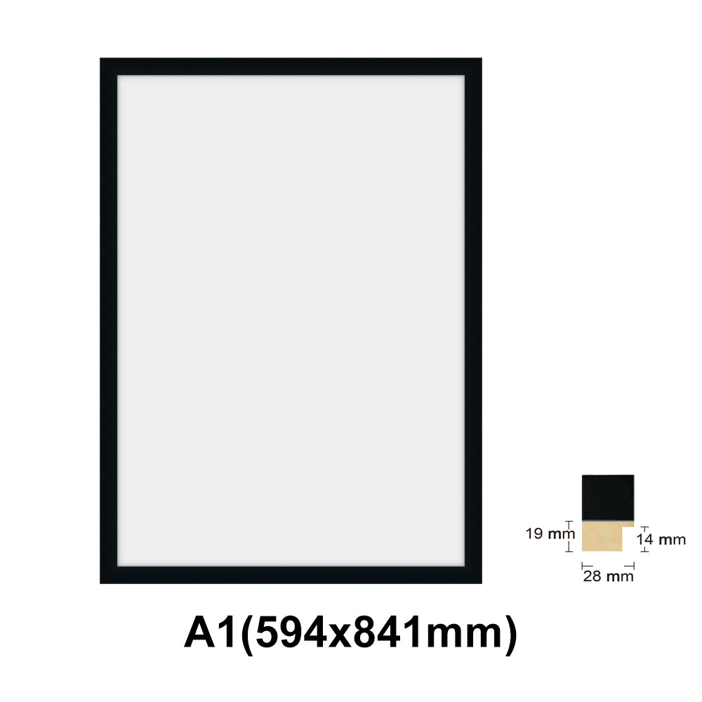 Wooden Black Photo frame, Black Picture Frame, AO, A1, A2, A3, A4 size, 4 styles