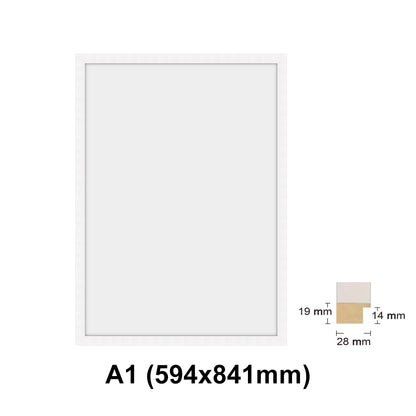 Wooden white Photo frame, White picture frame, AO, A1, A2, A3, A4 size, 4 styles