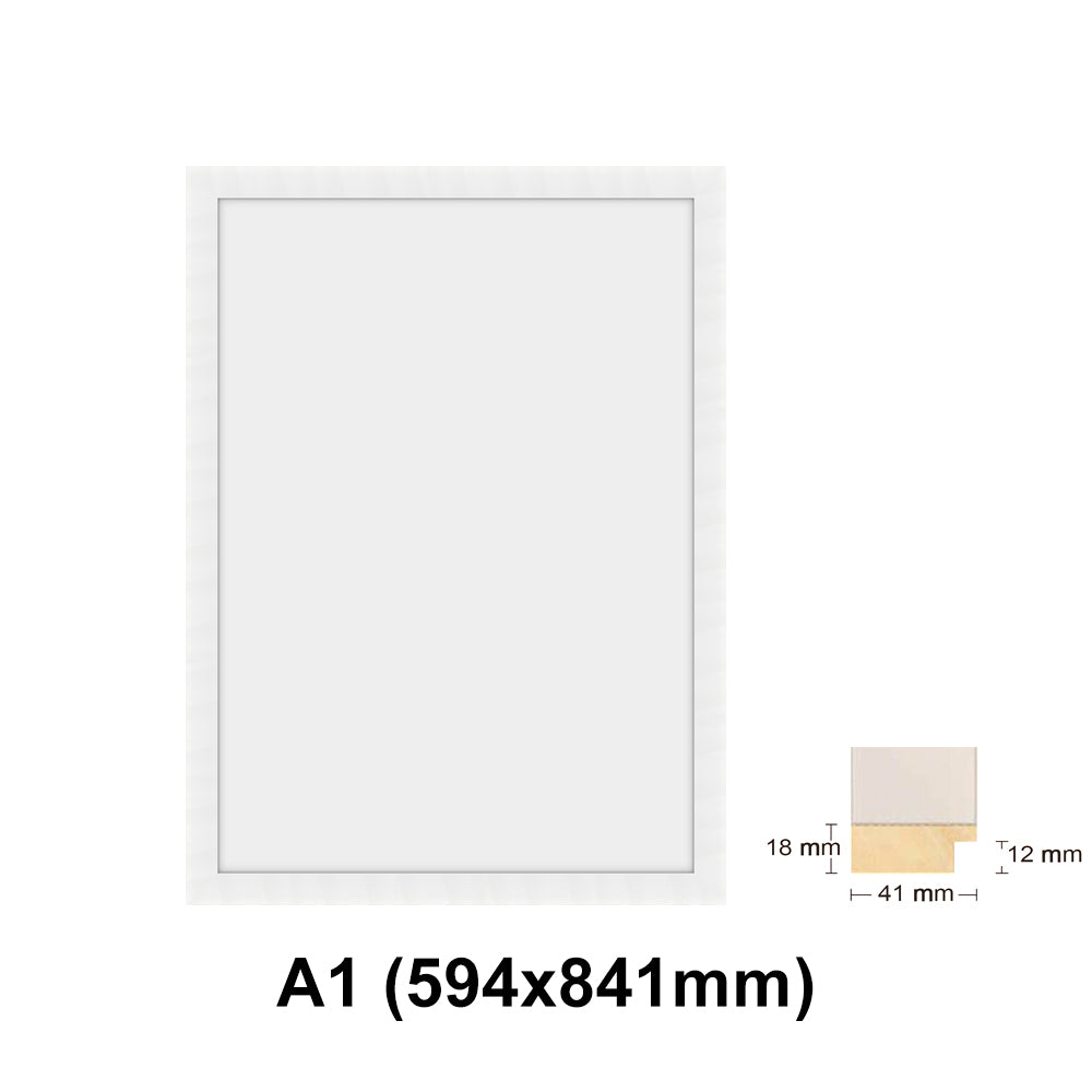 Wooden white Photo frame, White picture frame, AO, A1, A2, A3, A4 size, 4 styles