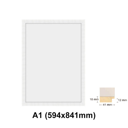 Wooden white Photo frame, White picture frame, AO, A1, A2, A3, A4 size, 4 styles