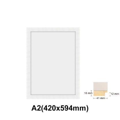 Wooden white Photo frame, White picture frame, AO, A1, A2, A3, A4 size, 4 styles