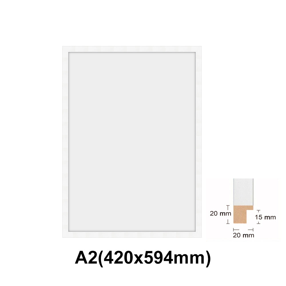 Wooden white Photo frame, White picture frame, AO, A1, A2, A3, A4 size, 4 styles