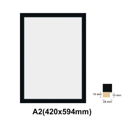 Wooden Black Photo frame, Black Picture Frame, AO, A1, A2, A3, A4 size, 4 styles