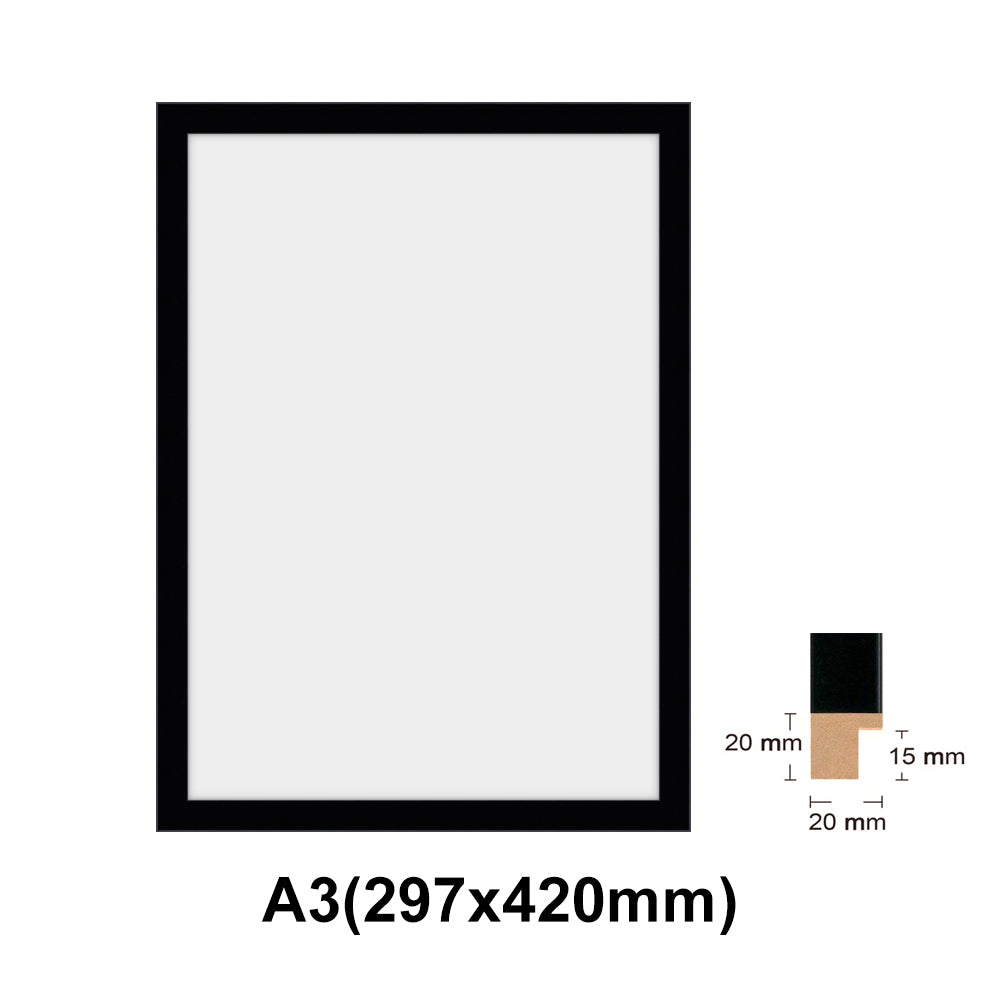 Wooden Black Photo frame, Black Picture Frame, AO, A1, A2, A3, A4 size, 4 styles