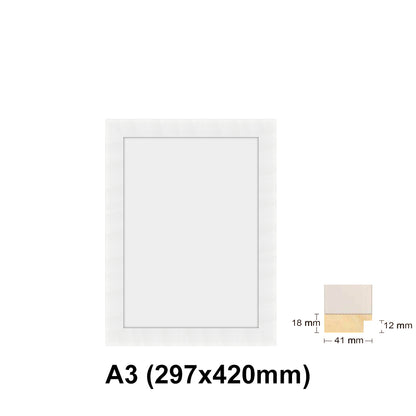 Wooden white Photo frame, White picture frame, AO, A1, A2, A3, A4 size, 4 styles